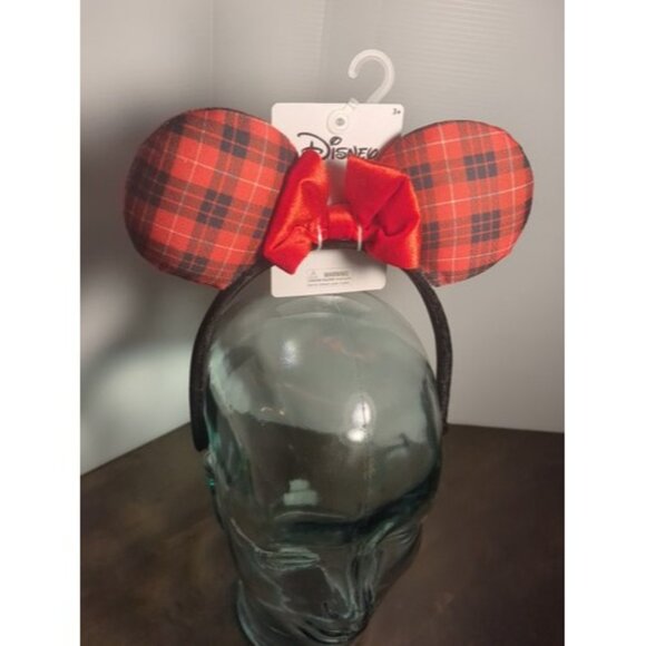 Disney Minnie Mouse Ears Hat Headbands NEW Christmas Plaid - Picture 2 of 8